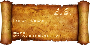 Lencz Sándor névjegykártya